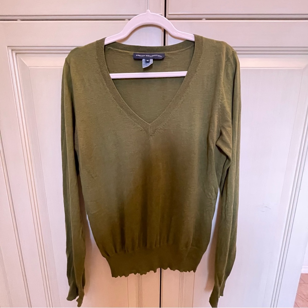 Green V-Neck Sweater